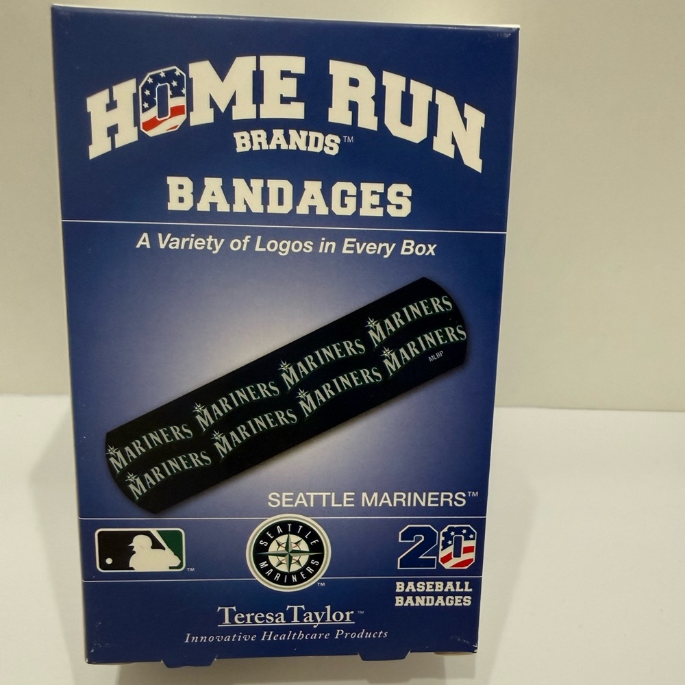 MLB Seattle Mariners Hone Run Brand Bandages Team Logo 20ct New